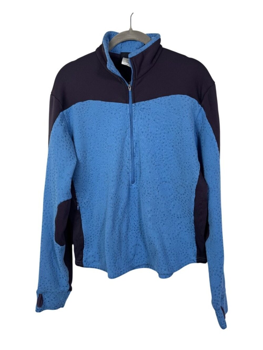 Patagonia Womens Rhythm Blue Black Half Zip Fleece Pullover Jacket Size Large